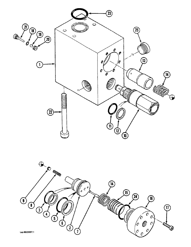 Схема запчастей Case 1088 - (8G-13A) - LOAD HOLDING VALVE, WITH BOOM CYLINDERS (08) - HYDRAULICS