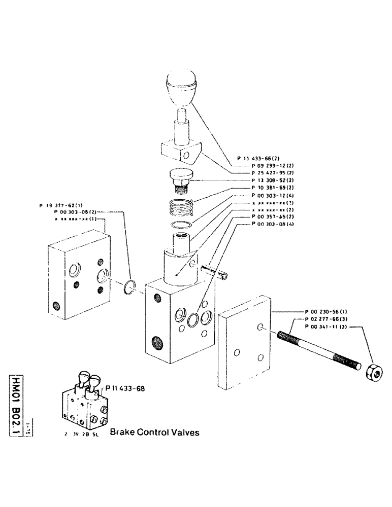 Схема запчастей Case 220CKS - (55) - BRAKE CONTROL VALVES (07) - HYDRAULIC SYSTEM