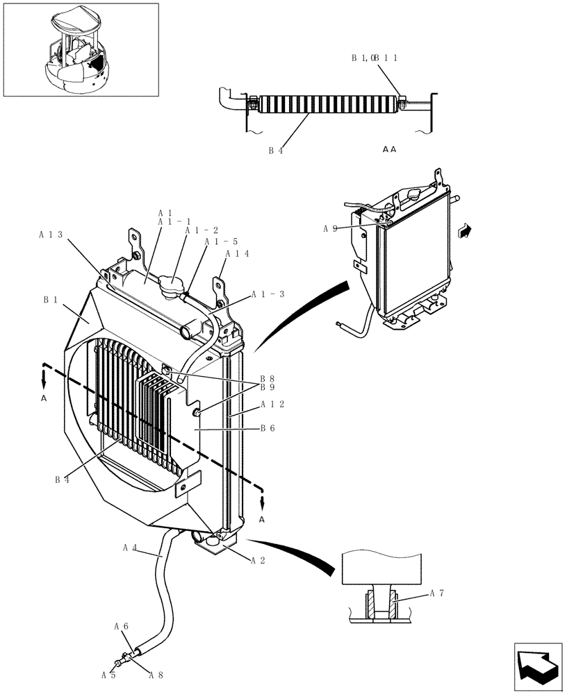 Схема запчастей Case CX22B - (034-01[1]) - RADIATOR (10) - ENGINE