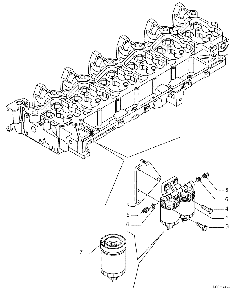 Схема запчастей Case 850K - (03-10) - FUEL FILTER (03) - FUEL SYSTEM