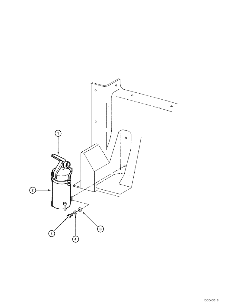 Схема запчастей Case 845 - (09.53[00]) - FIRE EXTINGUISHER - ASSEMBLY (OPTIONAL) (09) - CHASSIS