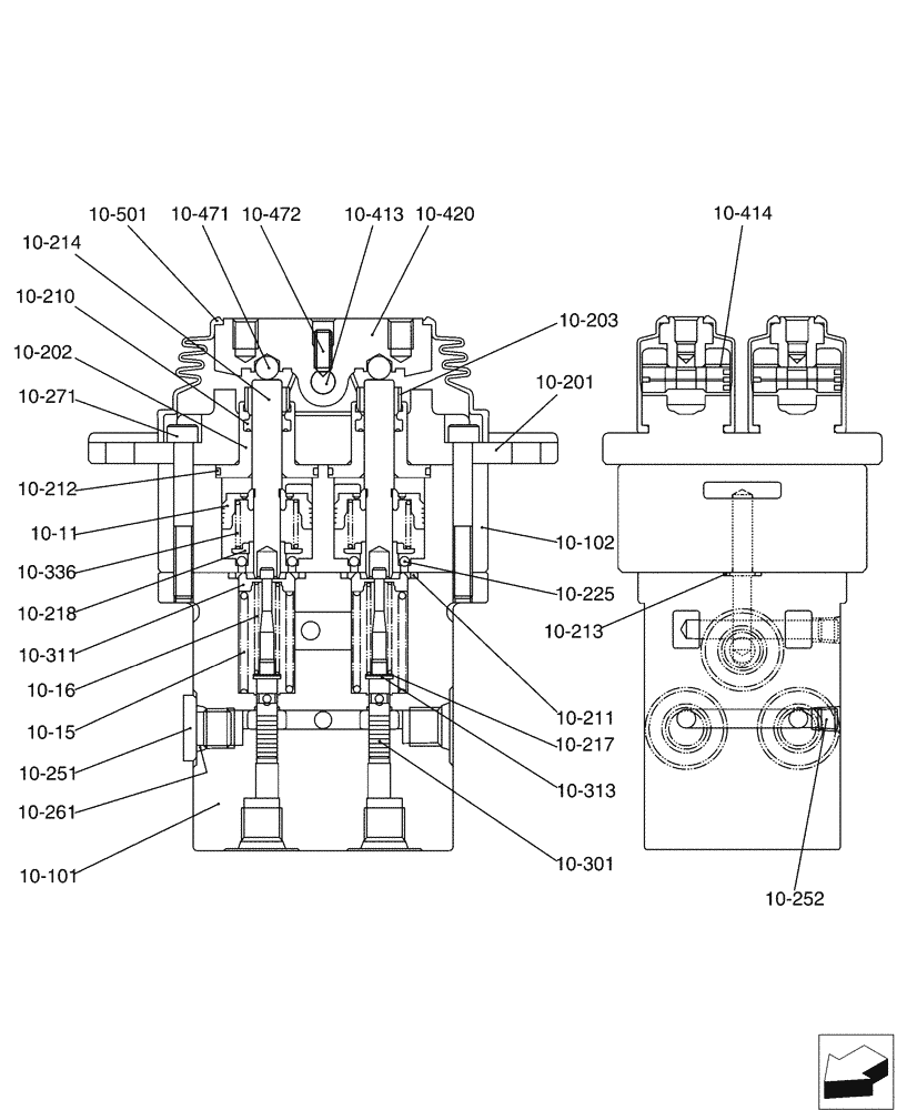 Схема запчастей Case CX36B - (01-064[02]) - CONTROL LINES, PROPEL - NIBBLER & BREAKER (35) - HYDRAULIC SYSTEMS