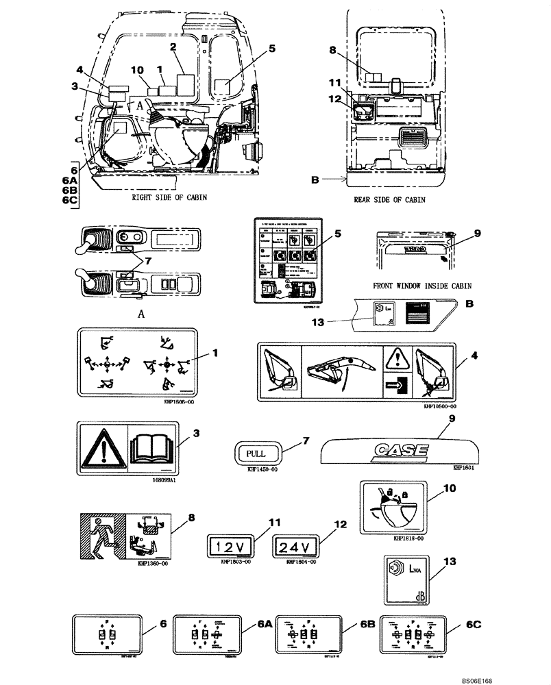 Схема запчастей Case CX800 - (09-401-00[01]) - DECALS (09) - CHASSIS