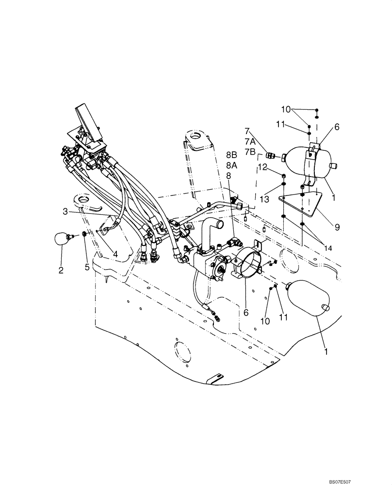 Схема запчастей Case 921E - (07-11) - ACCUMULATORS - BRAKE (07) - BRAKES