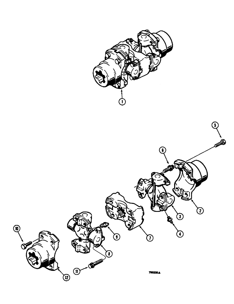 Схема запчастей Case 350B - (106) - DRIVE SHAFT ASSEMBLY (03) - TRANSMISSION