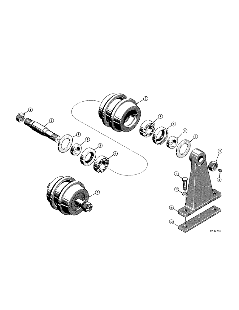 Схема запчастей Case 420C - (130[1]) - TRACK CARRIER ROLLER (04) - UNDERCARRIAGE