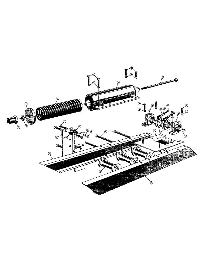 Схема запчастей Case 420 - (068) - TRACK FRAME AND RECOIL SPRING (04) - UNDERCARRIAGE