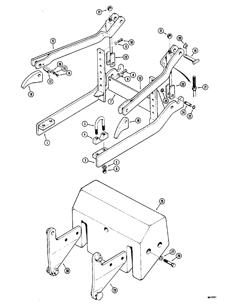 Схема запчастей Case 36 - (06) - BACKHOE MOUNTING PARTS AND COUNTERWEIGHT, BACKHOE MOUNTING 