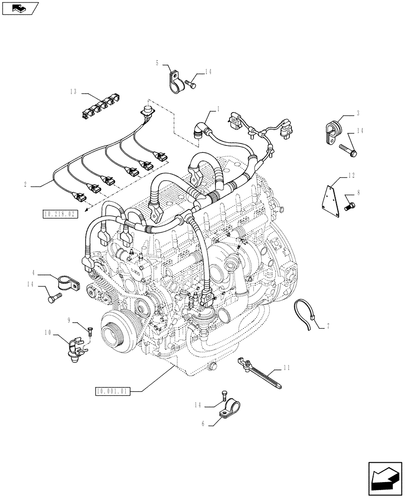 Схема запчастей Case F3AE0684K E910 - (55.100.05) - MOTOR ELECTRIC INSTALLATION - MY11 8120 (55) - ELECTRICAL SYSTEMS