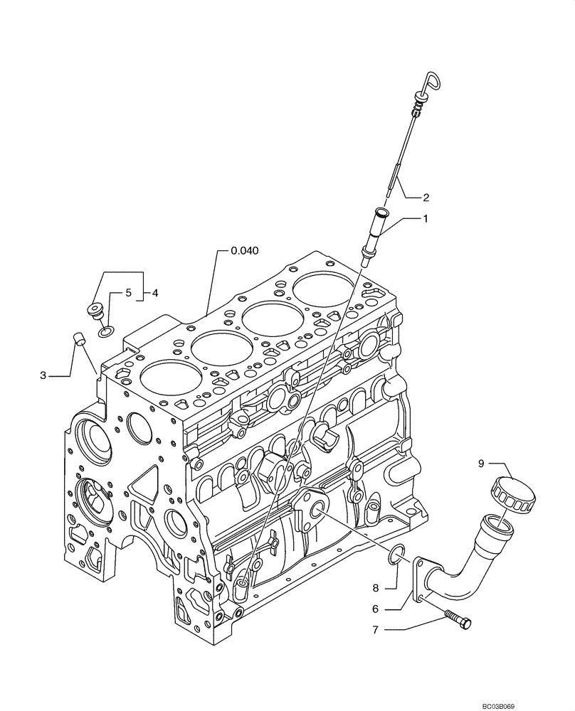 Схема запчастей Case 521D - (0.270[01]) - ENGINE, OIL (02) - ENGINE