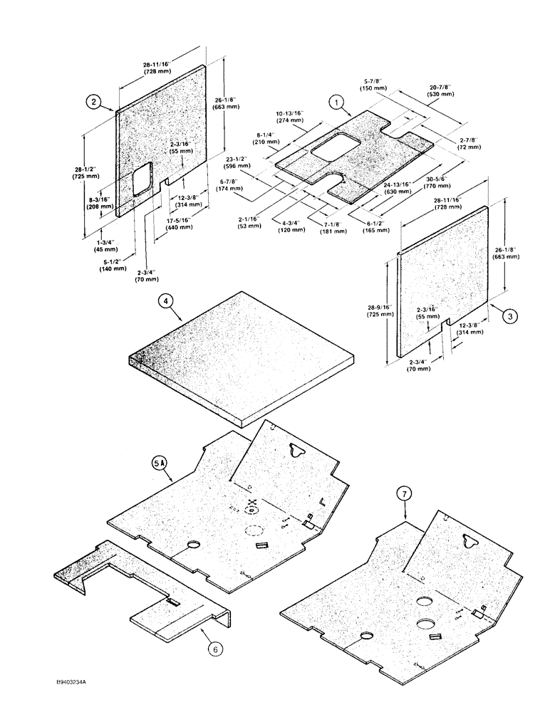 Схема запчастей Case 480F - (9-116) - NOISE REDUCTION PADS (09) - CHASSIS/ATTACHMENTS