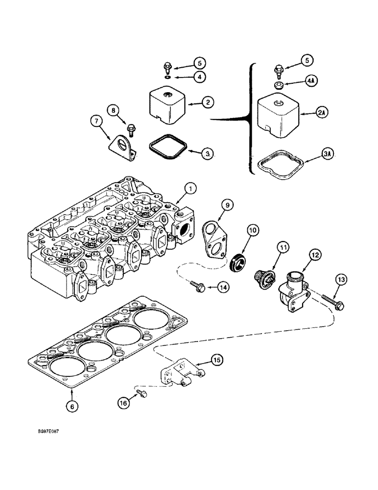 Схема запчастей Case 580SL - (2-30) - CYLINDER HEAD COVERS, 4T-390 ENGINE (02) - ENGINE