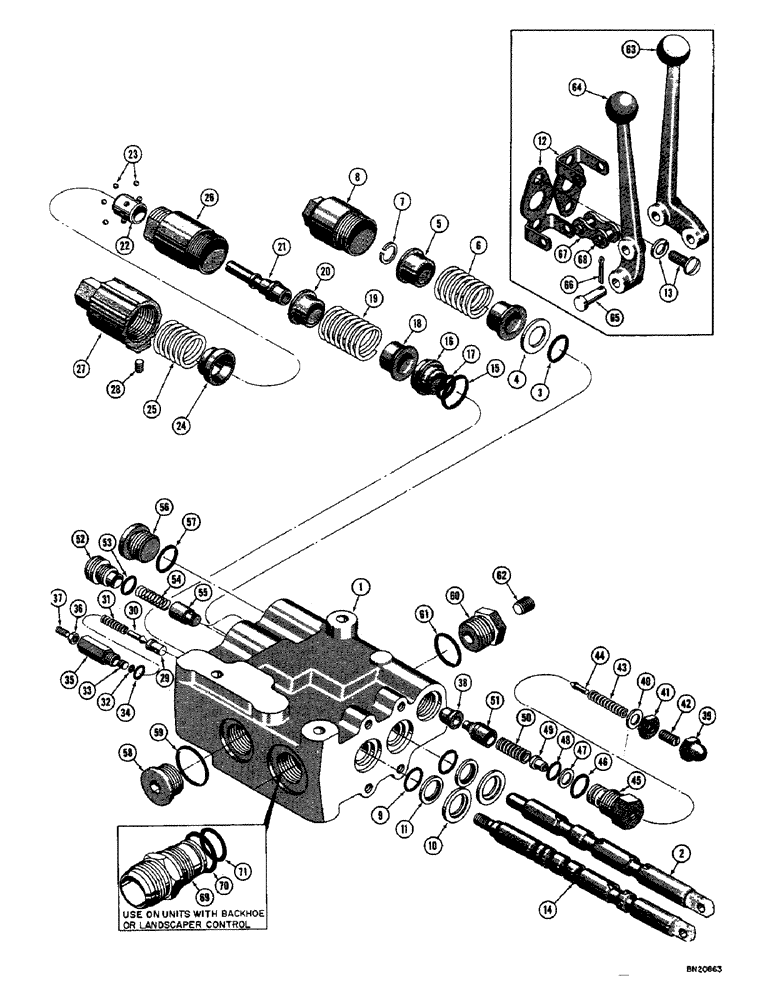 Схема запчастей Case 42 - (32) - D29614 LOADER HYDRAULIC CONTROL VALVE 