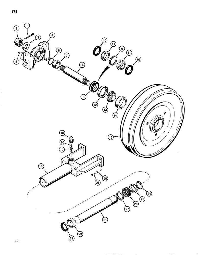 Схема запчастей Case 850B - (178) - IDLER AND TRACK ADJUSTER (04) - UNDERCARRIAGE