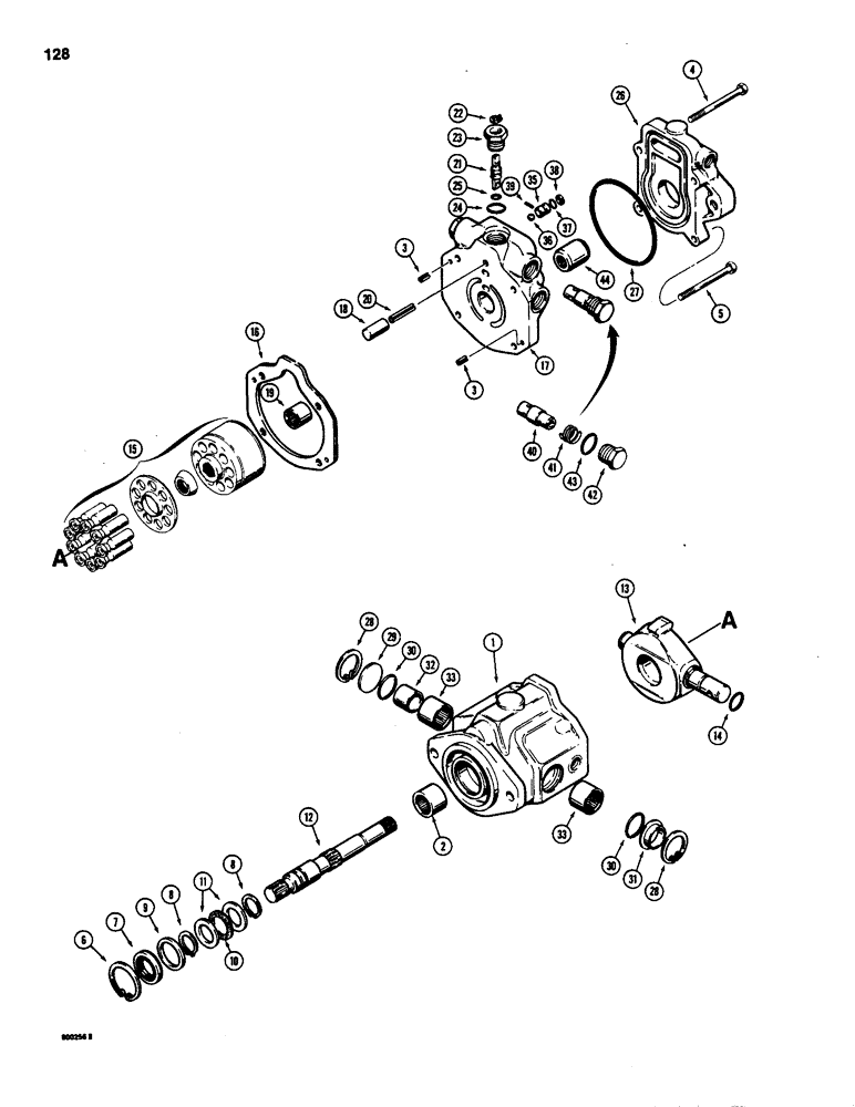 Схема запчастей Case 1835 - (128) - N7716 VARIABLE DISPLACEMENT PUMP (06) - POWER TRAIN