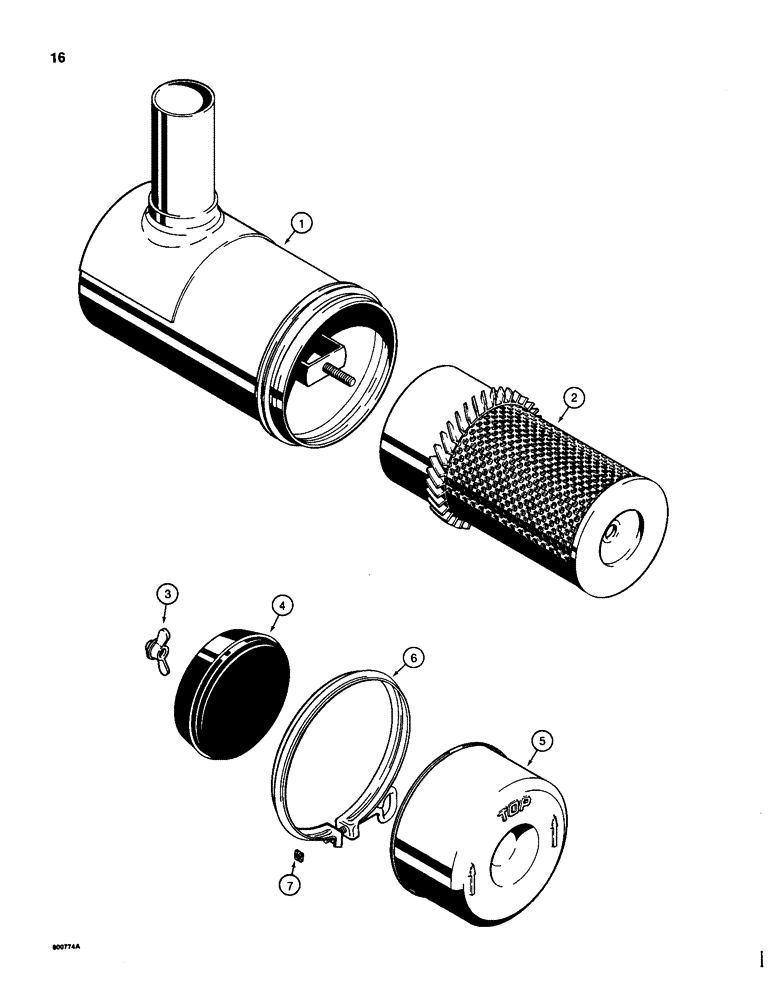 Схема запчастей Case 580D - (016) - A139086 AIR CLEANER, MODELS WITHOUT TURBOCHARGED ENGINE (02) - ENGINE