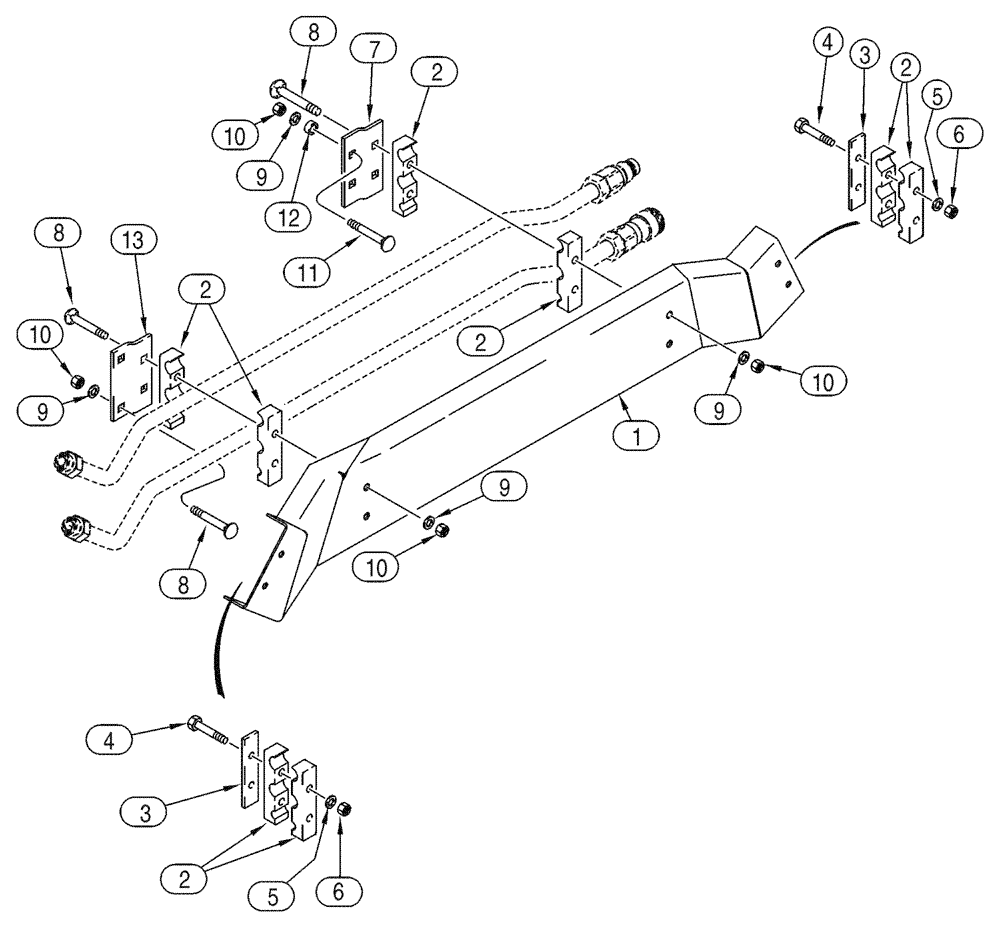 Схема запчастей Case 90XT - (08-36) - HYDRAULICS, ATTACHMENT HIGH FLOW, PISTON, COVER AND MOUNTING (08) - HYDRAULICS