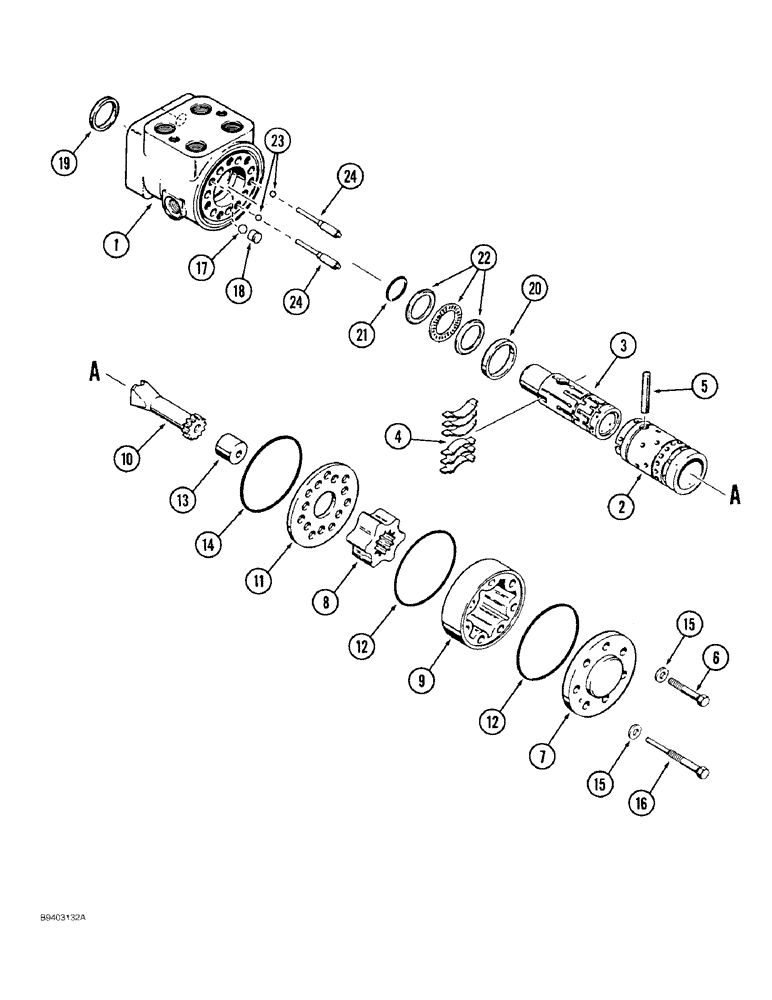 Схема запчастей Case 480F - (5-12) - STEERING CONTROL VALVE, DANFOSS TYPE NO. OSPC125LS, CODE NO.150-0122 (05) - STEERING