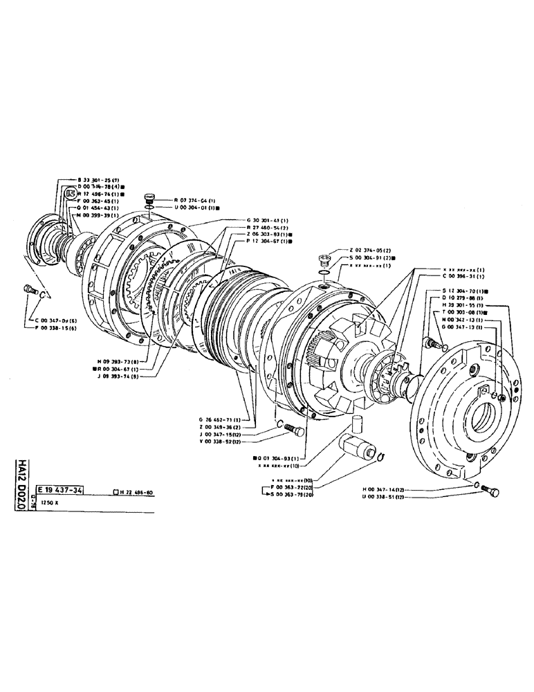 Схема запчастей Case 90CL - (077) - 1250X (03) - TRANSMISSION