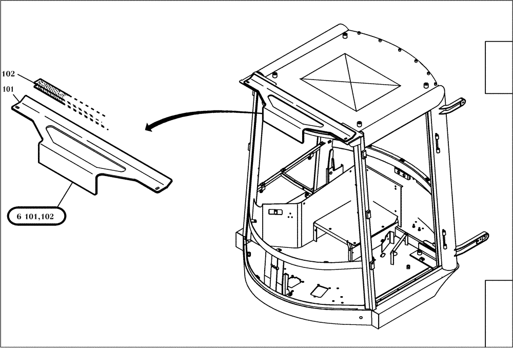 Схема запчастей Case 321D - (35.070[002]) - LICENCE PL.BRACKET INSTALLATION (OPTION) (S/N 591052-UP) No Description