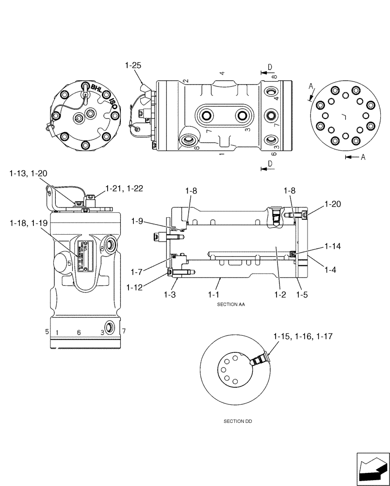 Схема запчастей Case CX17B - (01-027[03]) - VALVE INSTAL - MULTI (35) - HYDRAULIC SYSTEMS