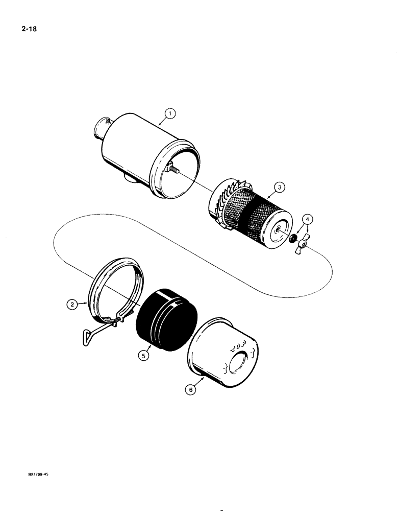 Схема запчастей Case 1825 - (2-18) - AIR CLEANER (02) - ENGINE