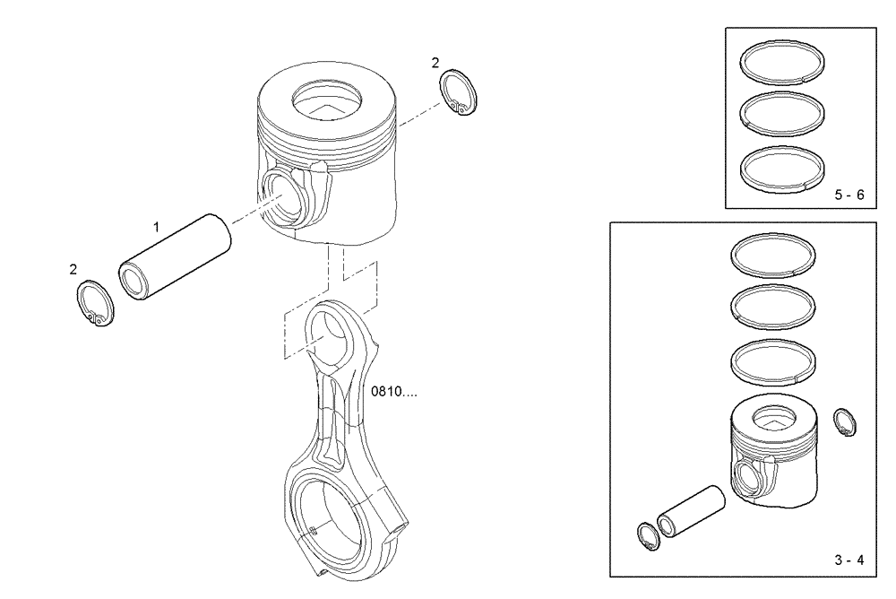 Схема запчастей Case F5CE9454G A001 - (0820.238) - PISTON ASSY - PISTON RINGS - PISTON PIN (10) - ENGINE