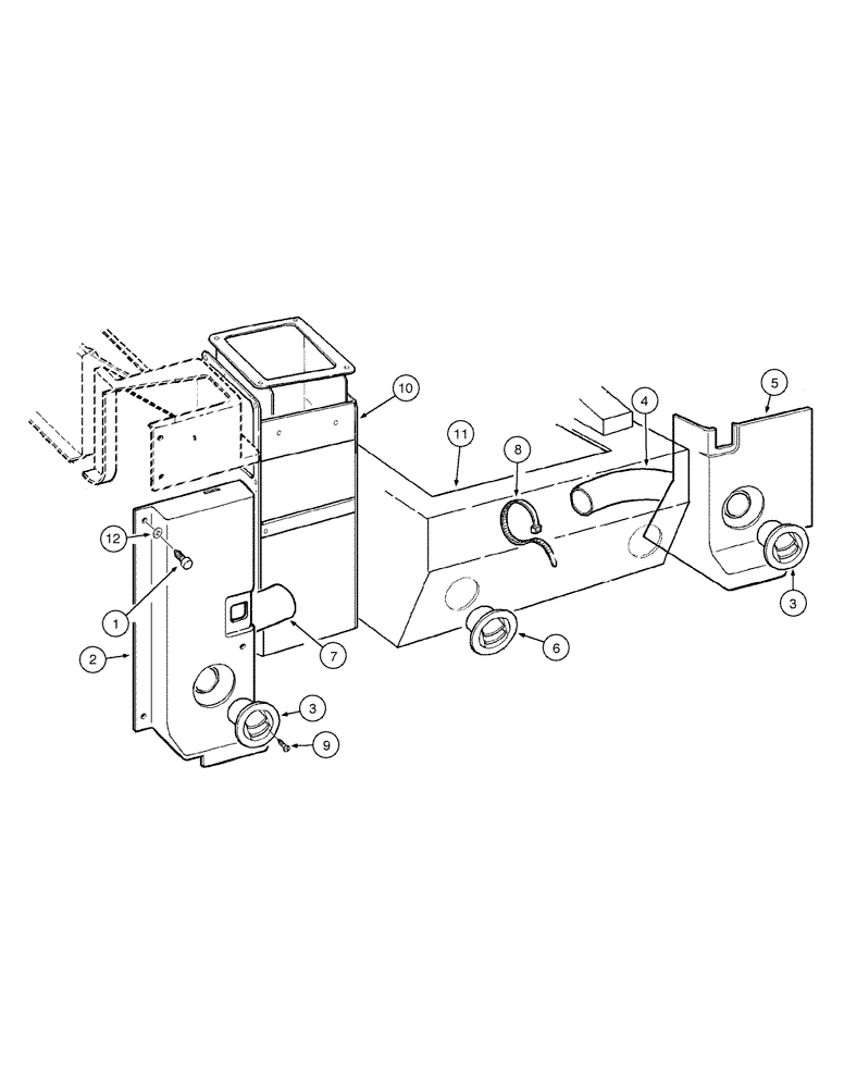 Схема запчастей Case 885 - (09-070[01]) - CAB - LOWER UPHOLSTERY LH/RH (09) - CHASSIS/ATTACHMENTS