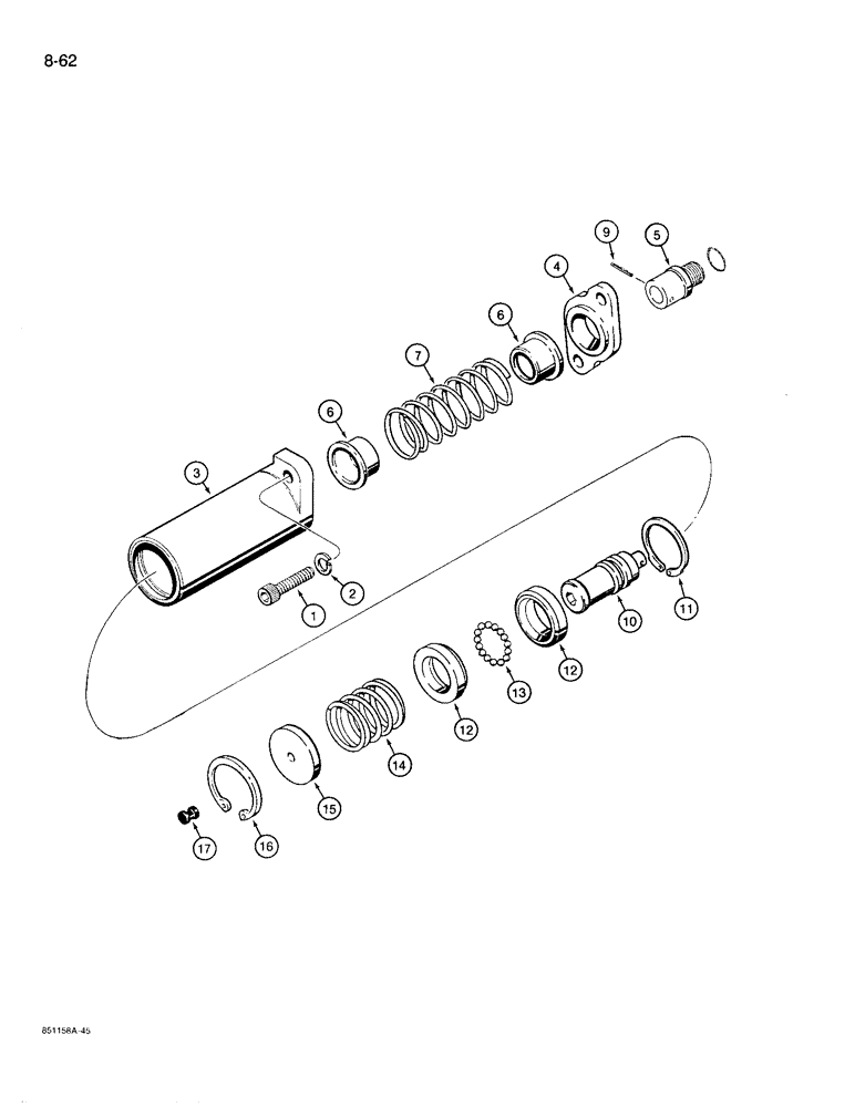 Схема запчастей Case 780D - (8-062) - LOADER CONTROL VALVE, LIFT SPOOL DETENT (08) - HYDRAULICS