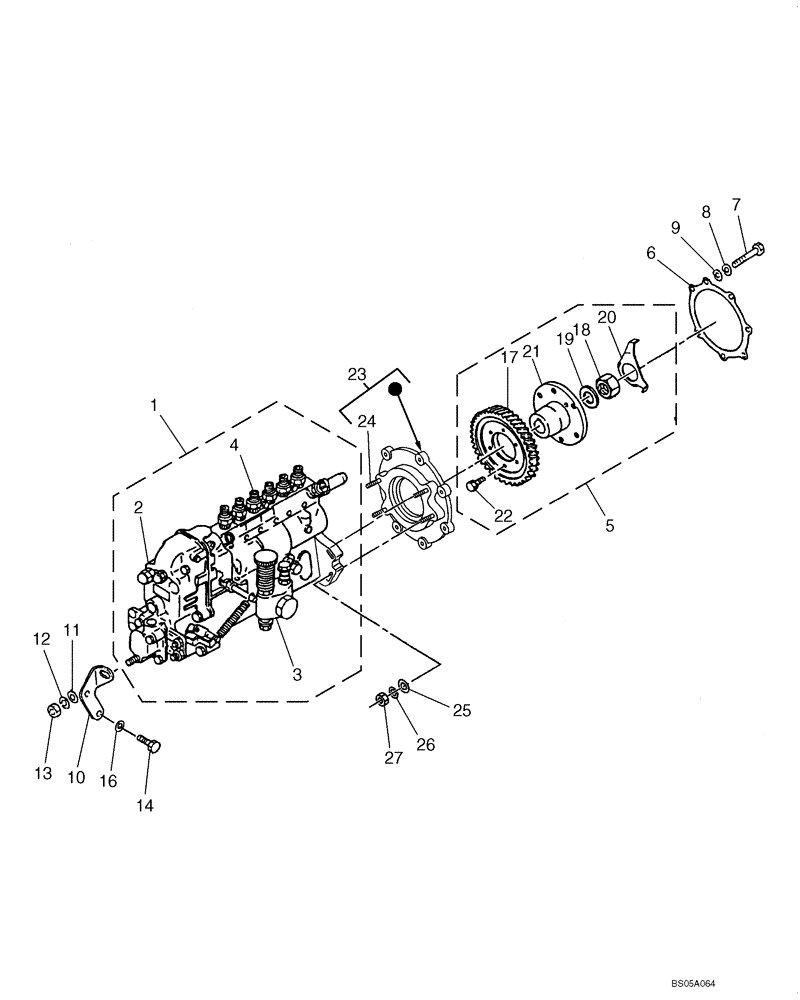 Схема запчастей Case CX225SR - (03-07) - FUEL INJECTION PUMP AND DRIVE (03) - FUEL SYSTEM