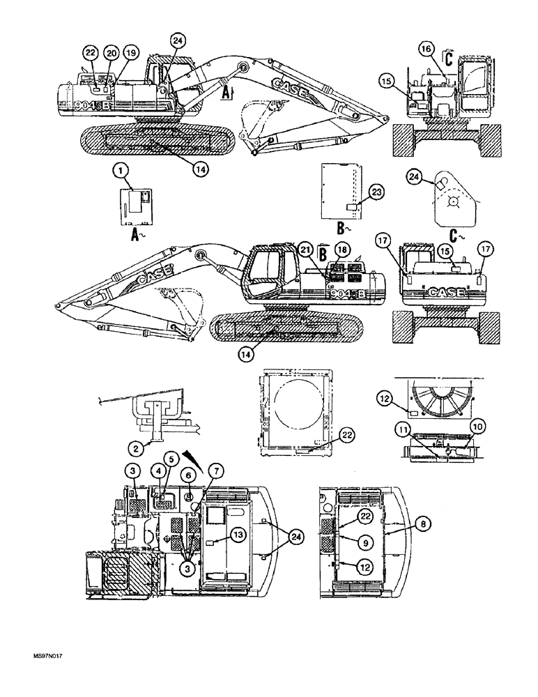 Схема запчастей Case 9045B - (9-110) - DECALS - FRENCH LANGUAGE, WARNING, DANGER AND MISCELLANEOUS (09) - CHASSIS