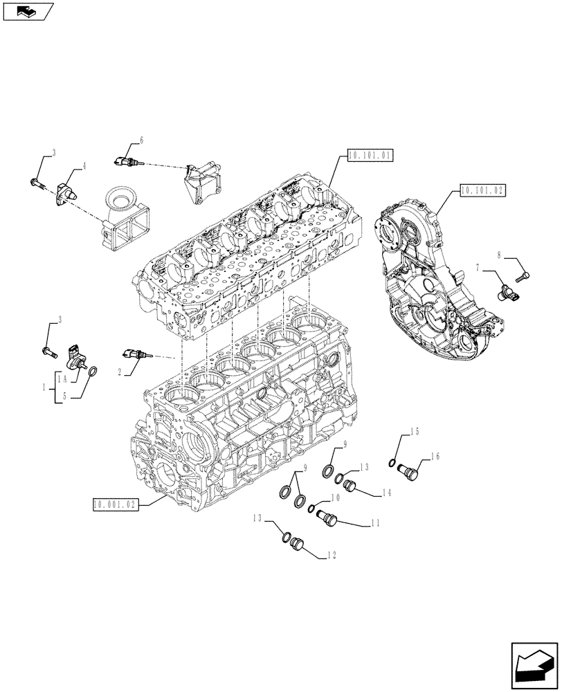 Схема запчастей Case F3DFA613A E001 - (55.414.01[02]) - MOTOR SENSORS (504386710 - 504386730 - 504386725) (55) - ELECTRICAL SYSTEMS