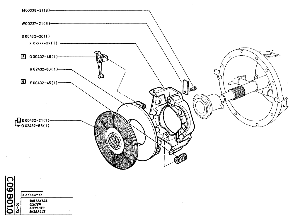 Схема запчастей Case TY45 - (C09 B01.0) - CLUTCH (03) - TRANSMISSION