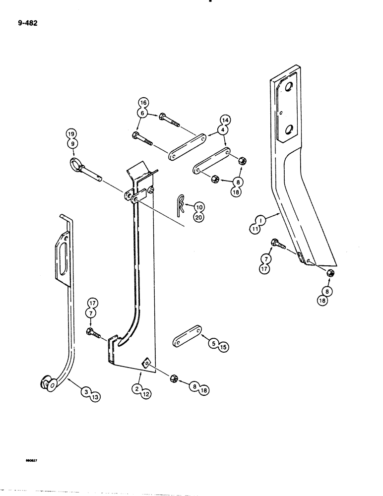 Схема запчастей Case DH4B - (9-482) - APC PLOW BLADES AND CHUTES, 1" WIDE X 5/8" CLEARANCE (09) - CHASSIS/ATTACHMENTS