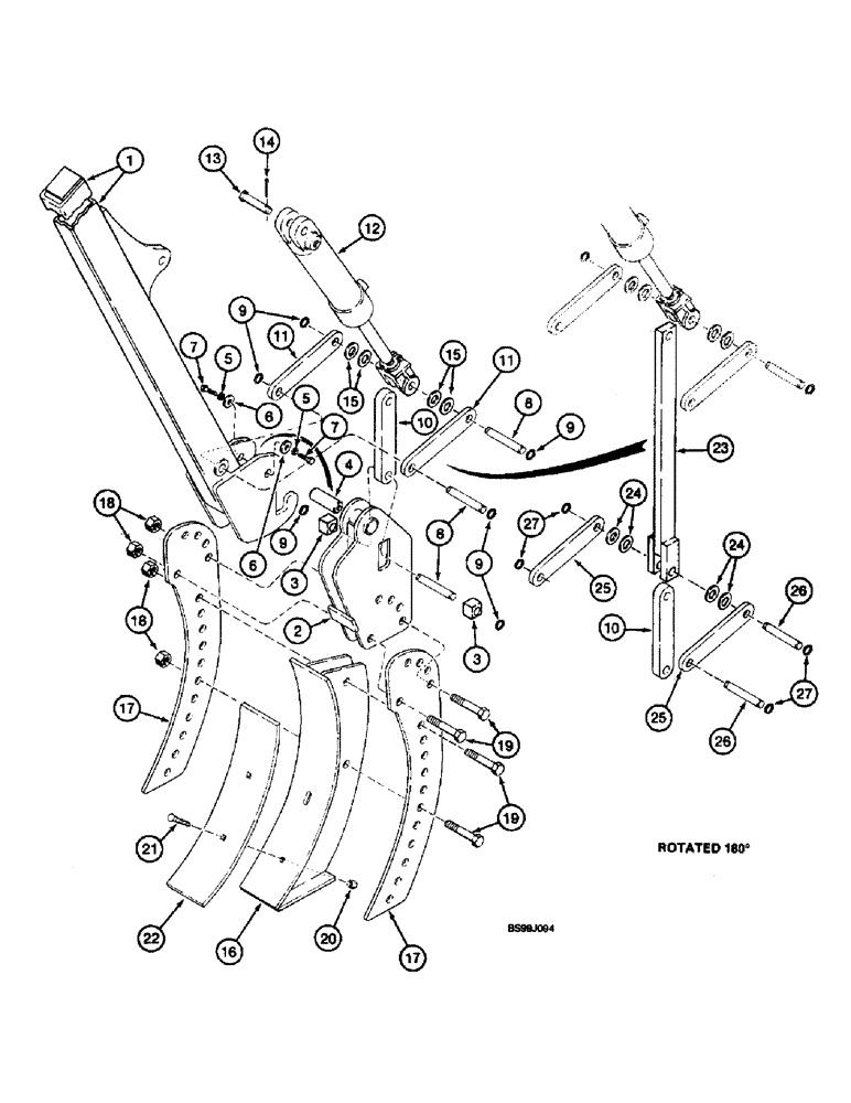 Схема запчастей Case 660 - (9-087C) - HYDRAULIC CRUMBER, DIGGING CHAIN GUARD AND MOUNTING (09) - CHASSIS/ATTACHMENTS