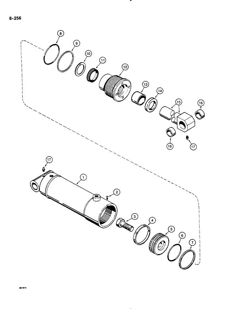 Схема запчастей Case DH4B - (8-256) - PLOW AND REEL CARRIER LIFT CYLINDER (08) - HYDRAULICS