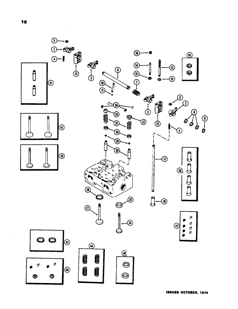 Схема запчастей Case W24B - (016) - VALVE MECHANISM, (504BD) DIESEL ENGINE (02) - ENGINE