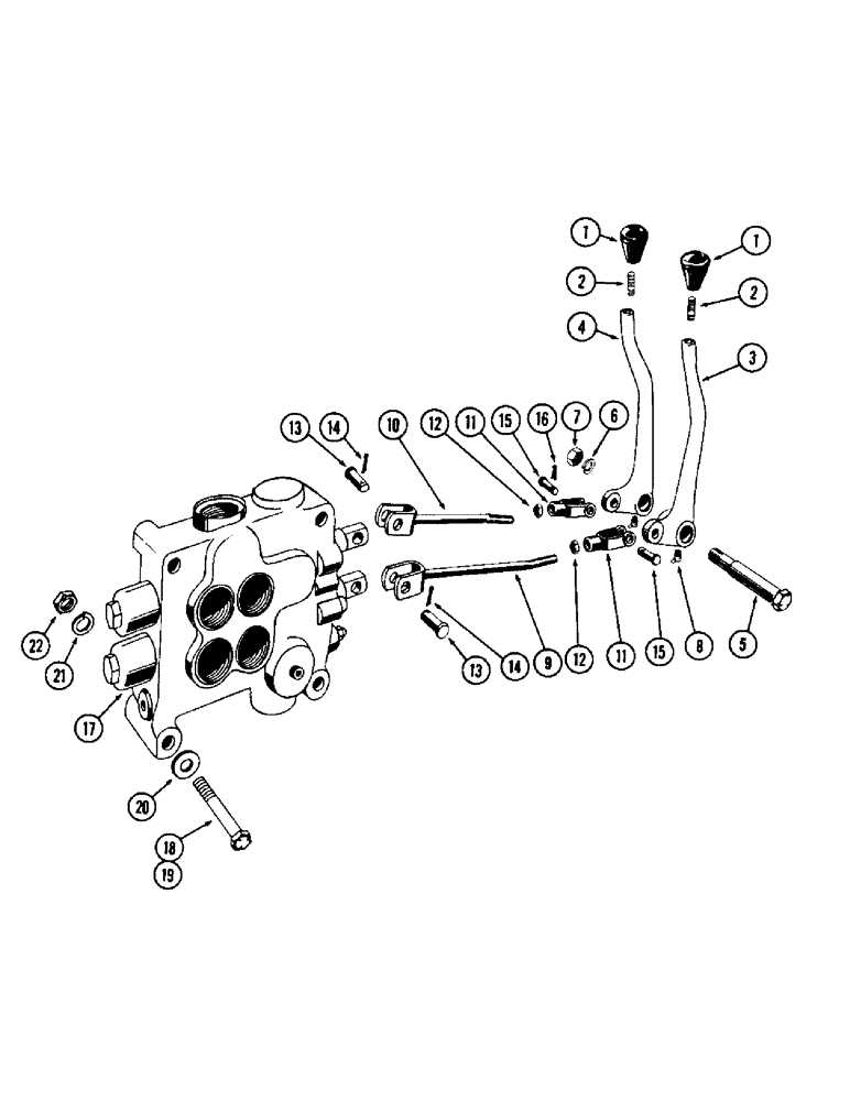 Схема запчастей Case W12 - (180) - HYDRAULIC VALVE HAND CONTROLS (08) - HYDRAULICS