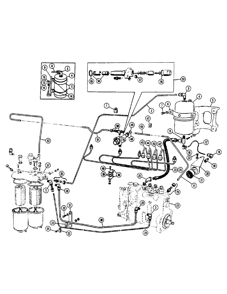 Схема запчастей Case W9A - (008) - FUEL INJECTION SYSTEM, DIESEL, NOZZLE ASSEMBLY (03) - FUEL SYSTEM