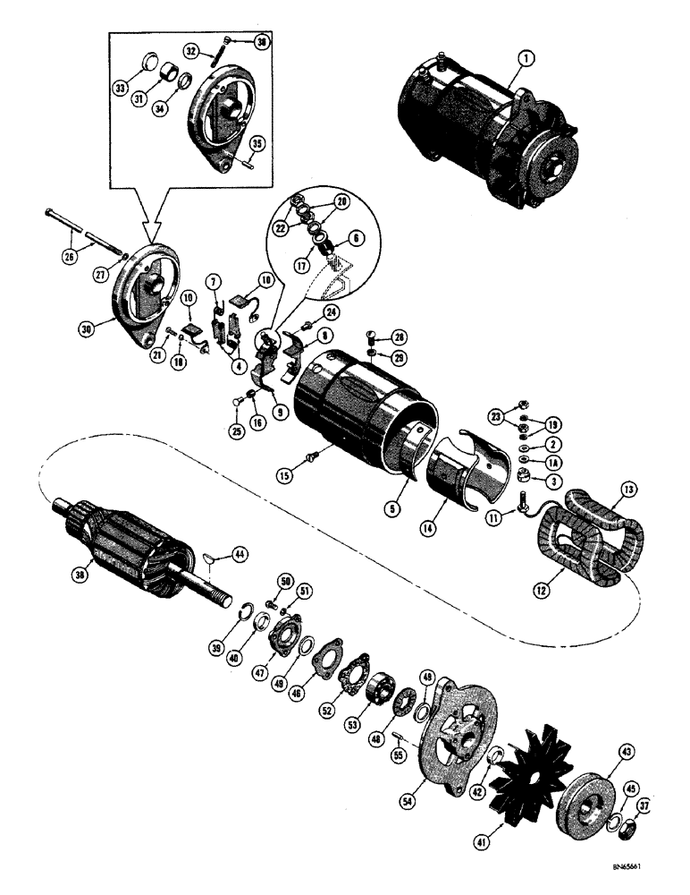 Схема запчастей Case 310F - (030) - D22878 GENERATOR - GAS (06) - ELECTRICAL SYSTEMS