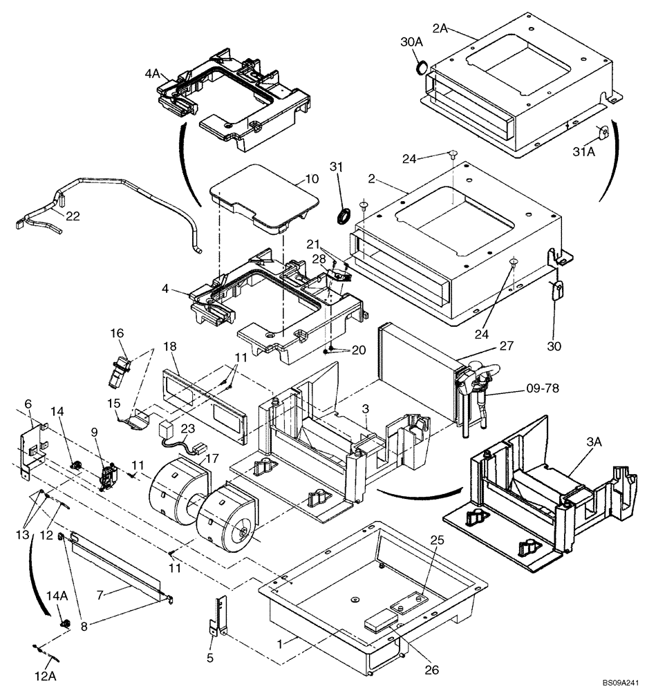 Схема запчастей Case 521E - (09-77) - HEATER (09) - CHASSIS