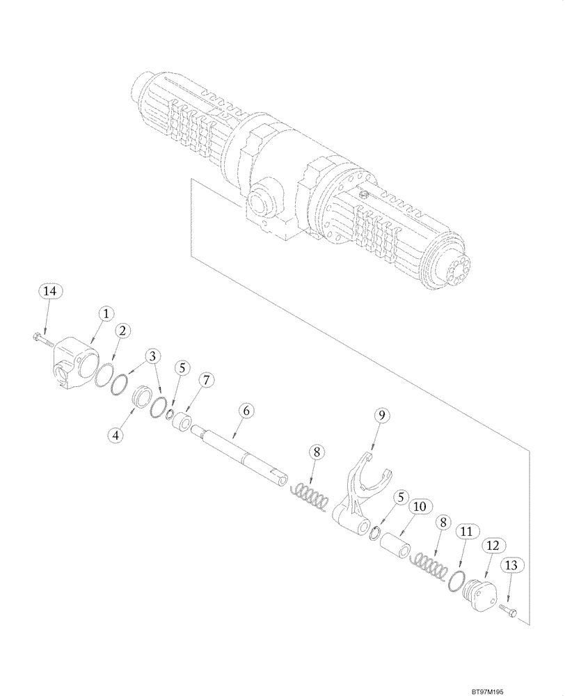 Схема запчастей Case 588G - (06-56) - AXLE, FRONT - DIFFERENTIAL LOCK (06) - POWER TRAIN