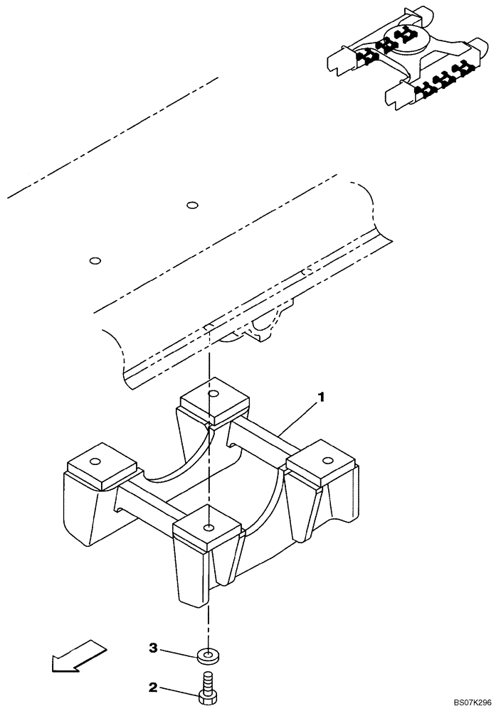 Схема запчастей Case CX225SR - (05-10) - GUIDE, CHAIN - OPTIONAL (05) - STEERING