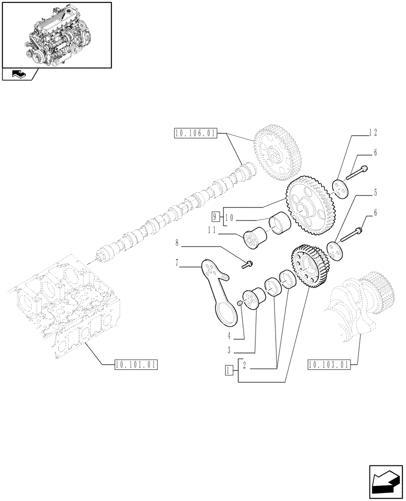 Схема запчастей Case F2CE9684U E151 - (10.106.05) - INTERMEDIATE CONTROLS (504129274) (01) - ENGINE