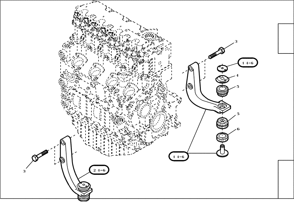 Схема запчастей Case 221E - (95.028[2193648001]) - ENGINE MOUNTING (10) - ENGINE