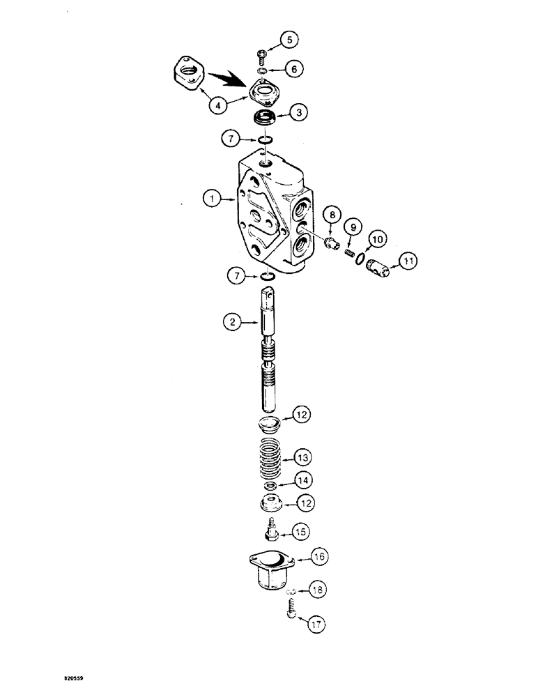 Схема запчастей Case W4 - (148) - FORKLIFT CONTROL VALVE, LIFT SECTION (08) - HYDRAULICS