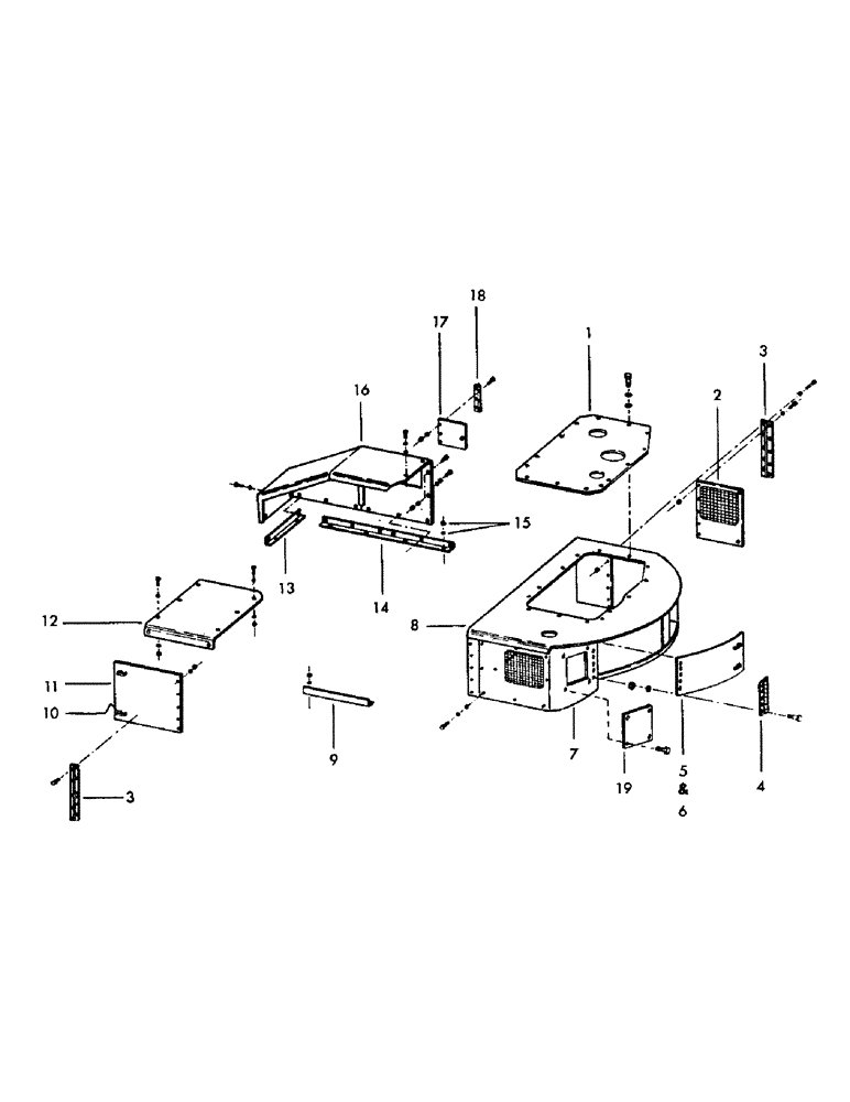 Схема запчастей Case 35EC - (D08) - TURNTABLE SHROUD (05) - UPPERSTRUCTURE CHASSIS