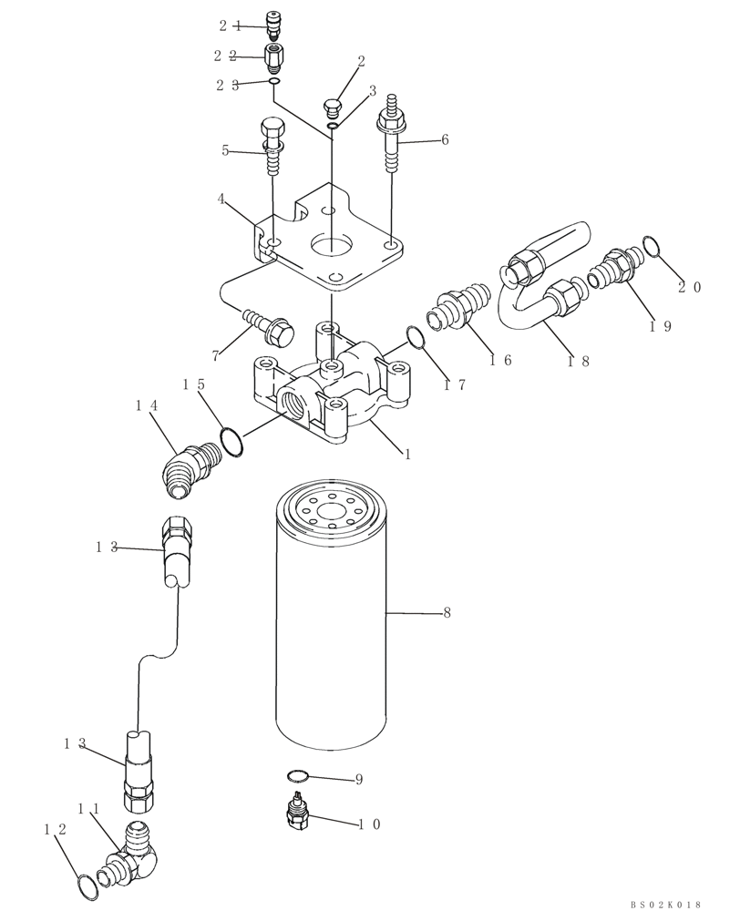 Схема запчастей Case CX330 - (03-03) - FUEL FILTER AND CONNECTIONS (03) - FUEL SYSTEM