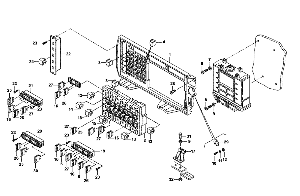 Схема запчастей Case 335B - (67A00002013[001]) - COMPONENTS, ELECTRICAL (P.I.N. HHD0335BN8PG58147 AND AFTER) (84152722) (13) - Electrical System / Decals