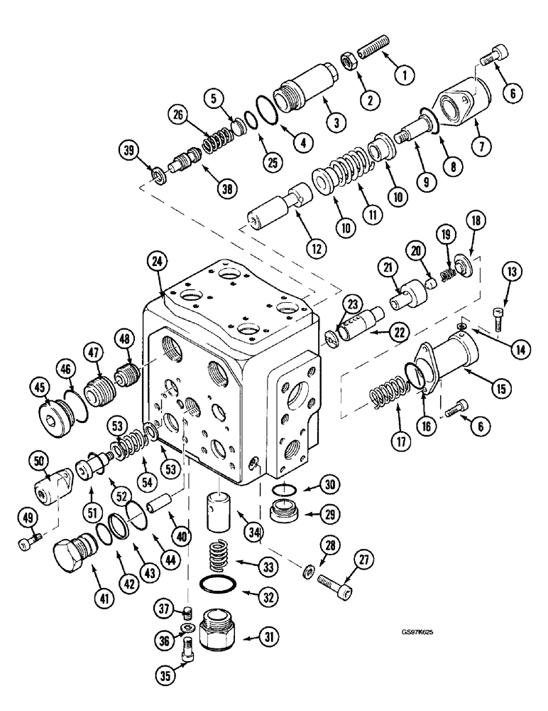 Схема запчастей Case 220B - (8-130) - PARALLEL & DRIVE CONTROL VALVE, DRIVE CONTROL VALVE SECTION, PIN 74441 THRU 74597, PIN 03201 & AFTER (08) - HYDRAULICS